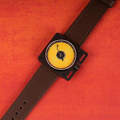 AndoAndoAndo Vinyl Record Automatic Watch BGB Black-Gold-Black AAA-VINYL-BGB