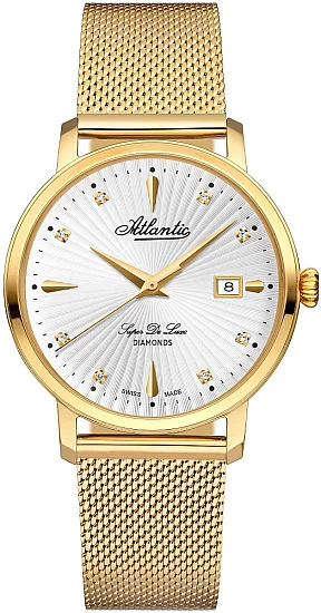 Atlantic Super de Luxe Lady Mesh Diamonds Yellow Gold PVD 293554527