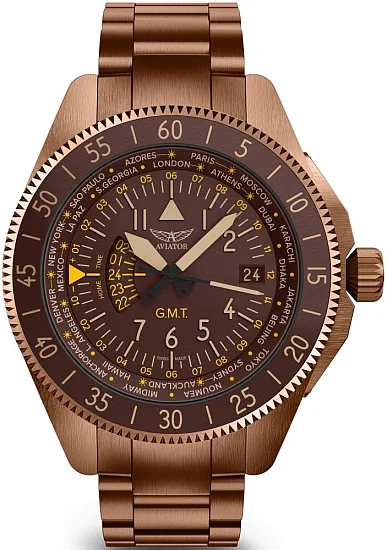Aviator Airacobra GMT Bronze PVD V13783065