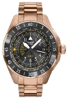 Aviator Airacobra GMT Rose Gold PVD V13723075