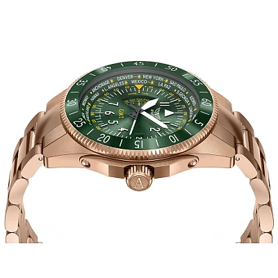 Aviator Airacobra GMT Rose Gold PVD OUTLET V.1.37.2.309.5