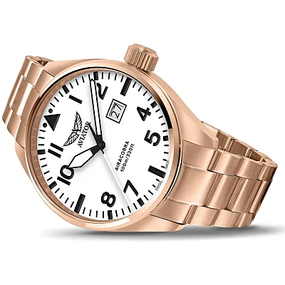 Aviator Airacobra P42 Date Rose Gold PVD V.1.22.2.152.5