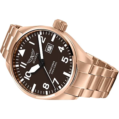 Aviator Airacobra P42 Date Rose Gold PVD V.1.22.2.151.5