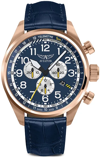 Aviator Airacobra P45 Chrono Rose Gold PVD V22521704