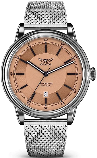 Aviator Douglas DC-3 45 Automatic Date Mesh V33202445