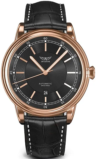 Aviator Douglas DC-3 45 Automatic Date Rose Gold PVD V33222424
