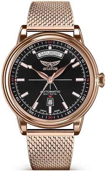 Aviator Douglas Day-Date Automatic Mesh Rose Gold PVD V32021465