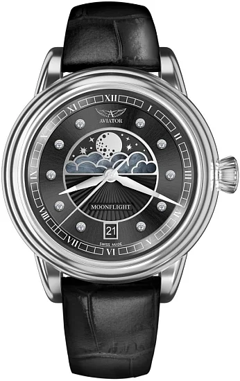 Aviator Douglas Moonflight Moonphase Diamonds V13303814