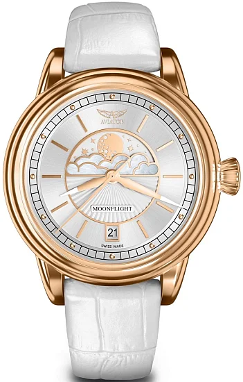 Aviator Douglas Moonflight Moonphase Rose Gold PVD V13322514