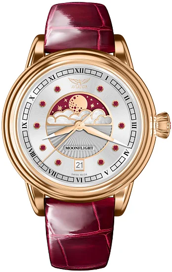Aviator Douglas Moonflight Moonphase Gemstone Edition Rose Gold PVD V13324204