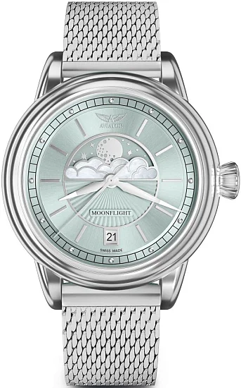 Aviator Douglas Moonflight Moonphase Mesh V13302615