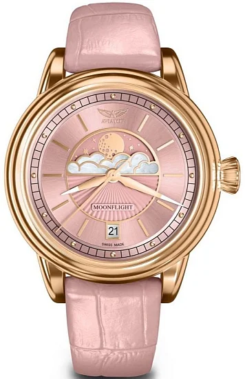 Aviator Douglas Moonflight Moonphase Rose Gold PVD V13322584