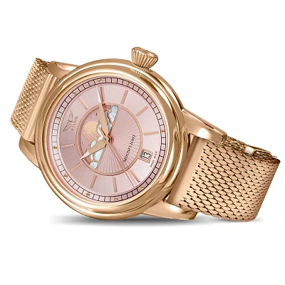 Aviator Douglas Moonflight Moonphase Rose Gold PVD Mesh V.1.33.2.258.5