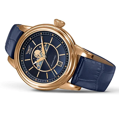 Aviator Douglas Moonflight Moonphase Yellow Gold PVD V.1.33.2.256.4