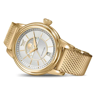 Aviator Douglas Moonflight Moonphase Yellow Gold PVD Mesh V.1.33.1.343.5