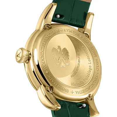 Aviator Douglas Moonflight Moonphase Yellow Gold PVD Diamonds Polska Edycja Limitowana V.1.33.1.391.4 PL