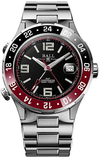 Ball Roadmaster Pilot GMT 40mm COSC Chronometer DG3038A-S1C-BK