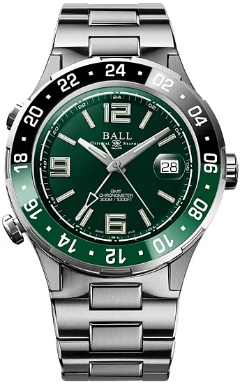 Ball Roadmaster Pilot GMT 40mm COSC Chronometer DG3038A-S3C-GR