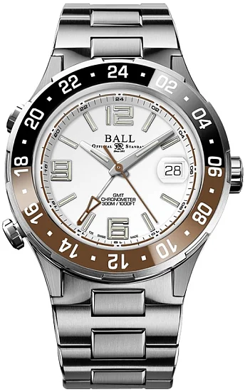 Ball Roadmaster Pilot GMT 40mm COSC Chronometer DG3038A-S5CJ-WH