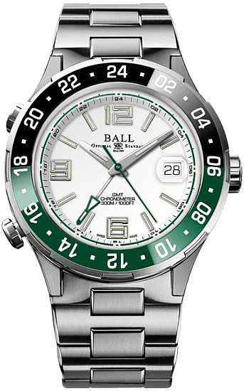 Ball Roadmaster Pilot GMT 40mm COSC Chronometer DG3038A-S3C-WH