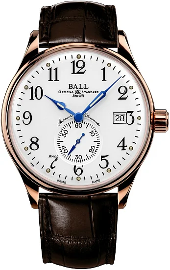 Ball Trainmaster Standard Time COSC Chronometer 904L NM3888D-PG-LCJ-WH