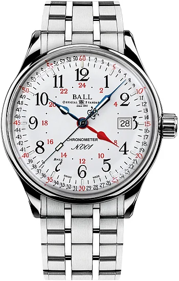 Ball Trainmaster Standard Time GMT COSC Chronometer Limited Edition 904L NM3888D-S5CJ-WH