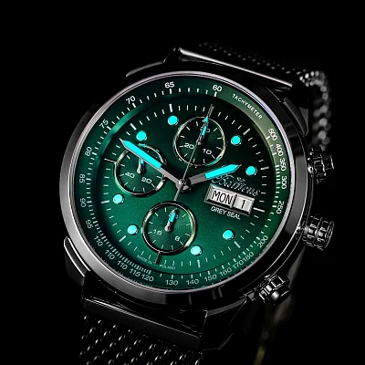 Balticus Grey Seal III Chrono Zielony Gradient Set Valjoux BLT-BALGSGRNCH
