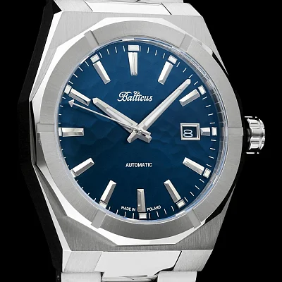 Balticus Gwiezdny Pył 40mm Datownik Tarcza Granatowa Set BLT-BALSDBHD