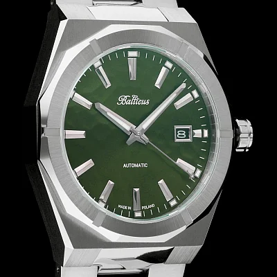 Balticus Gwiezdny Pył 40mm Datownik Tarcza Zielona Set BLT-BALSDGHD