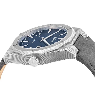 Balticus Gwiezdny Pył Damast 42mm Datownik Tarcza Niebieska Meteoryt BLT-BALSDDBM