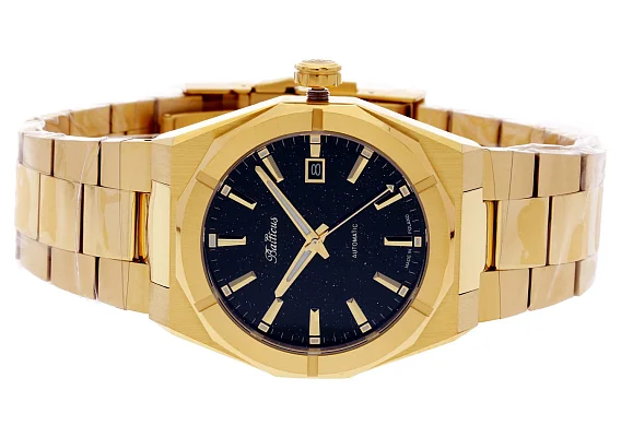 Balticus Gwiezdny Pył Złoty 40mm Datownik Tarcza Granatowa Awenturyn BLT-BALSDBAGD