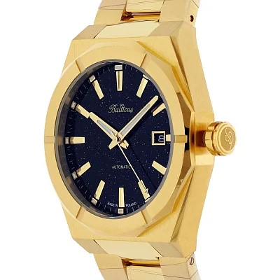 Balticus Gwiezdny Pył Złoty 40mm Datownik Tarcza Granatowa Awenturyn BLT-BALSDBAGD