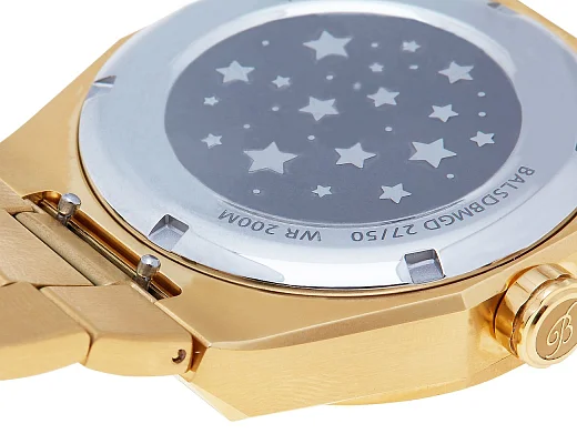 Balticus Gwiezdny Pył Złoty 40mm Datownik Tarcza Granatowy Meteoryt BLT-BALSDBMGD
