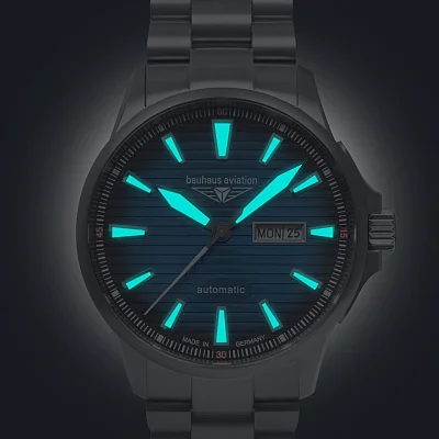Bauhaus Aviation Automatic Day-Date Sapphire Titanium BA-2862M3