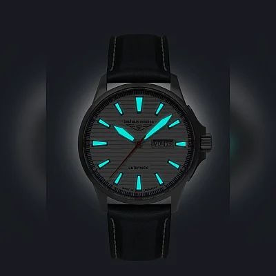 Bauhaus Aviation Automatic Day-Date Sapphire Titanium BA-28621