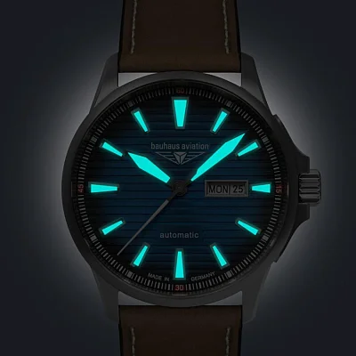 Bauhaus Aviation Automatic Day-Date Sapphire Titanium BA-28623