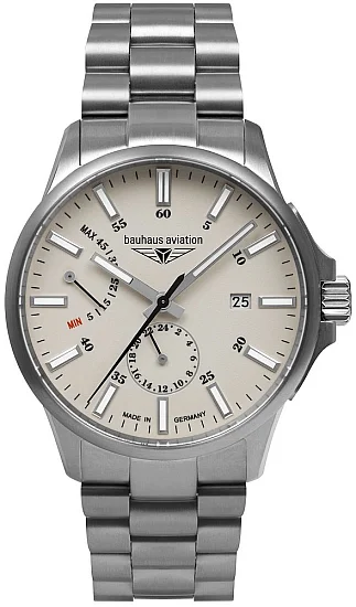 Bauhaus Aviation Automatic Power Reserve Sapphire Titanium BA-2860M-5