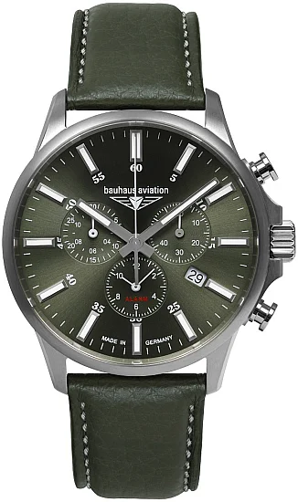 Bauhaus Aviation Quartz Chrono Alarm Sapphire Titanium BA-2880-4