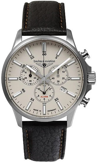 Bauhaus Aviation Quartz Chrono Alarm Sapphire Titanium BA-2880-5