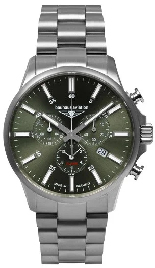 Bauhaus Aviation Quartz Chrono Alarm Sapphire Titanium BA-2880M-4