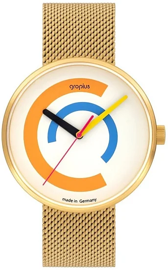Bauhaus Walter Gropius Forum Centum Mesh Yellow Gold PVD WG010-02M