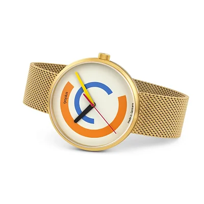 Bauhaus Walter Gropius Forum Centum Mesh Yellow Gold PVD WG.010-02M