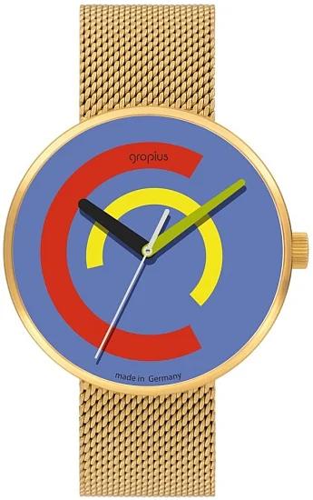 Bauhaus Walter Gropius Forum Centum Mesh Yellow Gold PVD WG010-04M