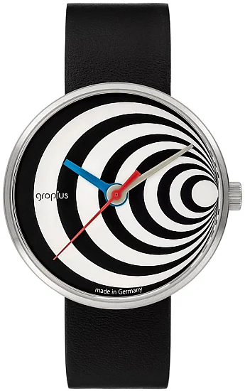 Bauhaus Walter Gropius Forum Excentric Black Leather Strap WG002-02