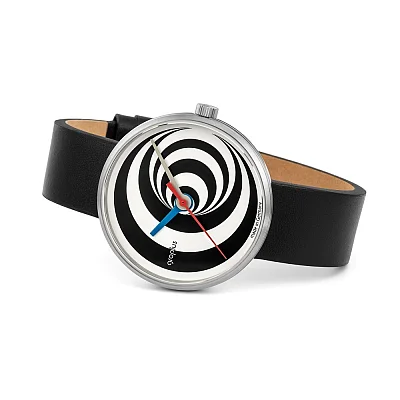 Bauhaus Walter Gropius Forum Excentric Black Leather Strap WG.002-04