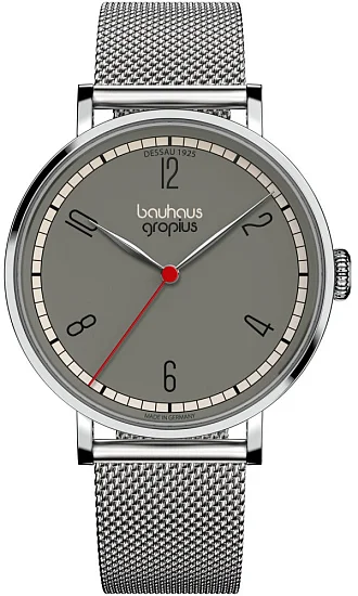 Bauhaus Walter Gropius New Bauhaus Dessau 1925 Milanaise Steel Bracelet WGN003-18M