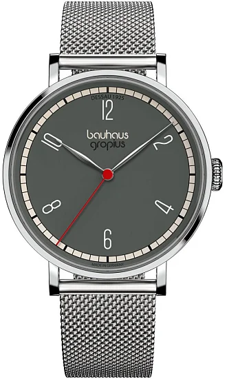 Bauhaus Walter Gropius New Bauhaus Dessau 1925 Milanaise Steel Bracelet WGN003-19M
