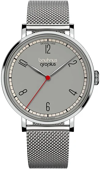 Bauhaus Walter Gropius New Bauhaus Dessau 1925 Milanaise Steel Bracelet WGN003-17M