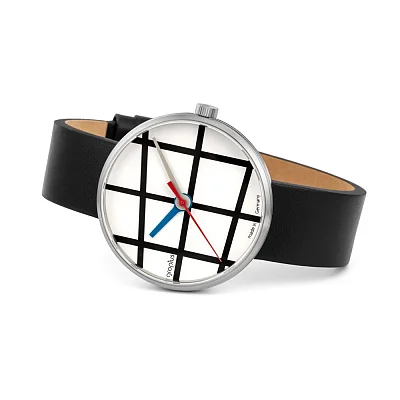 Bauhaus Walter Gropius Forum Window Black Leather Strap WG.001-01