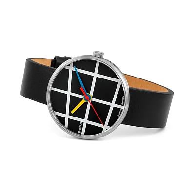 Bauhaus Walter Gropius Forum Window Black Leather Strap WG.001-03